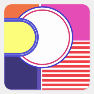 Pegatina Cuadrada Colores atrevidos, buen diseño gráfico