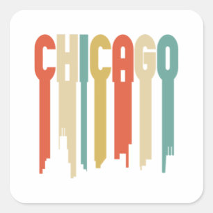 Pegatina Cuadrada Colores City - Chicago