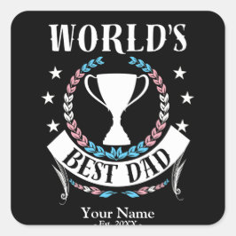 Pegatina Cuadrada Colores de la bandera transversal del Día del Padr