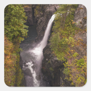 Pegatina Cuadrada Colores De Otoño En Las Cataratas Elk