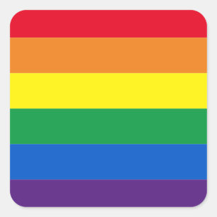 Pegatina Cuadrada Colores de rayas de arcoíris bandera Lgbt Lgbtq ga