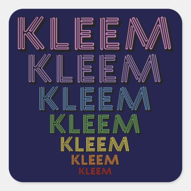 Pegatina Cuadrada Colores del Chakra Kleem (Anverso)