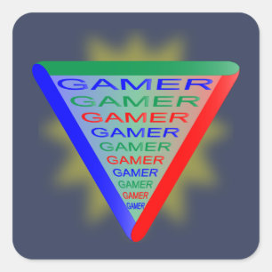Pegatina Cuadrada Colores del sistema de juegos para jugadores 3 RGB