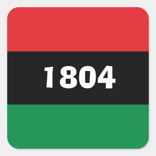 Pegatina Cuadrada Colores panafricanos de Haití en 1804 (Anverso)