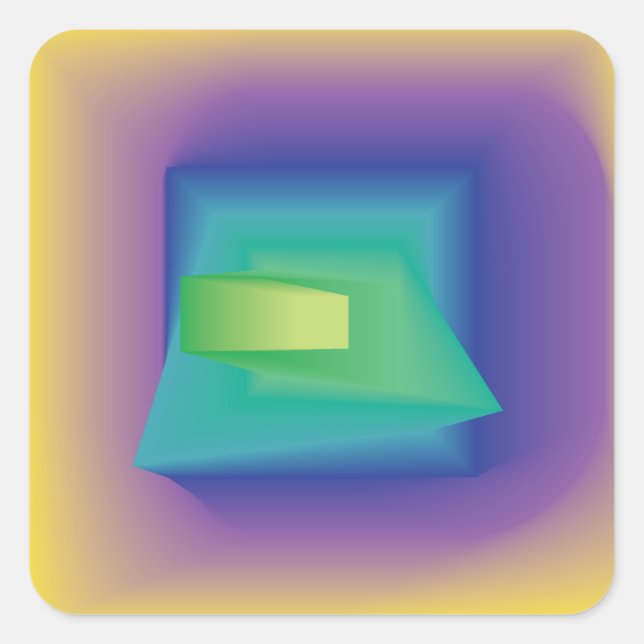 Pegatina Cuadrada colores pastel abstractos (Anverso)