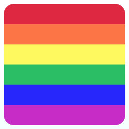 Pegatina Cuadrada Colores súper vívidos bandera arcoíris del orgullo