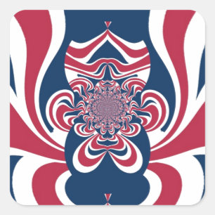 Pegatina Cuadrada Colores unidos: Colorido patrón global