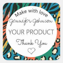 Pegatina Cuadrada Colorfu de impresión en animales