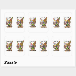 Pegatina Cuadrada colorful party love life like a boxer Sticker