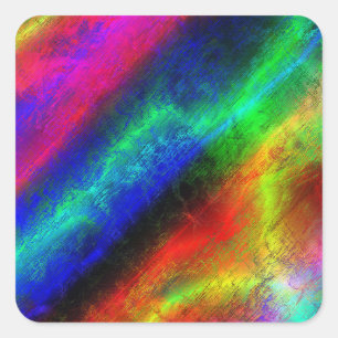 Pegatina Cuadrada colorida textura abstracta del arco iris