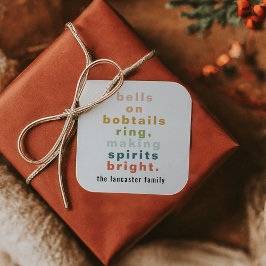 Pegatina Cuadrada Coloridas campanas en las Bobtails