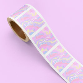 Pegatina Cuadrada Coloridas esparkles Rainbow Girly