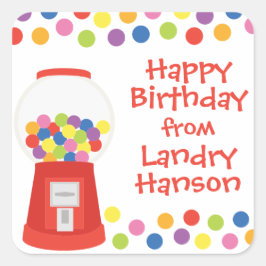 Pegatina Cuadrada Coloridas Gumballs Pegatinas personalizados