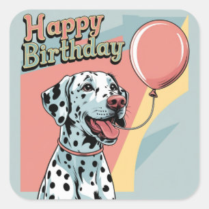 Pegatina Cuadrada Colorido dálmata