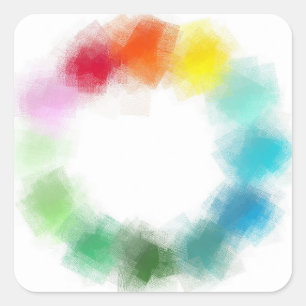 Pegatina Cuadrada Colorido Moderno Abstracto Plantilla En Blanco Per