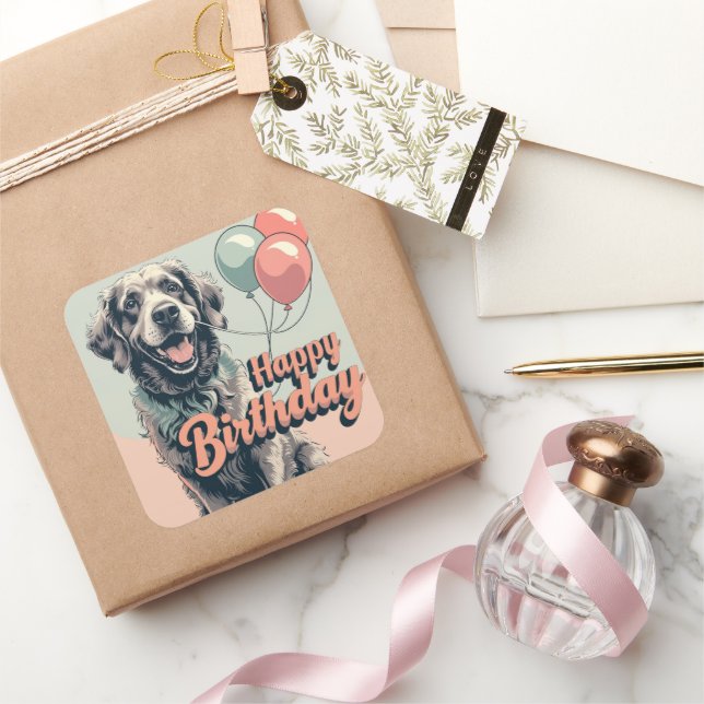 Pegatina Cuadrada Colorido perro de la bahía de Chesapeake (Regalar)