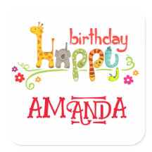 Coloridos personajes animales Feliz cumpleaños