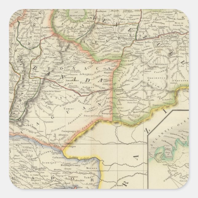 Pegatina Cuadrada Columbia (Anverso)