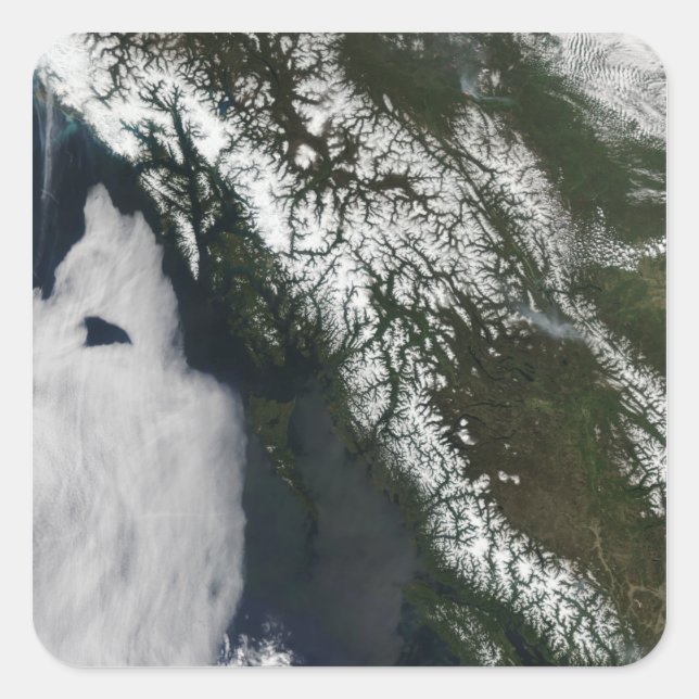 Pegatina Cuadrada Columbia Británica (Anverso)