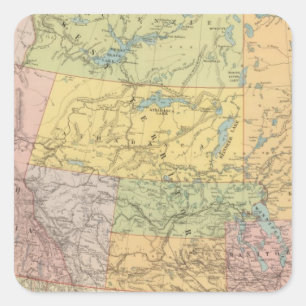 Pegatina Cuadrada Columbia Británica, Territorio del Noroeste