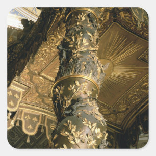 Pegatina Cuadrada Columna del azúcar de cebada del Baldacchino