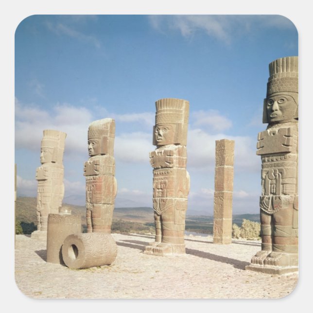 Pegatina Cuadrada Columnas atlánticas sobre la pirámide B (Anverso)