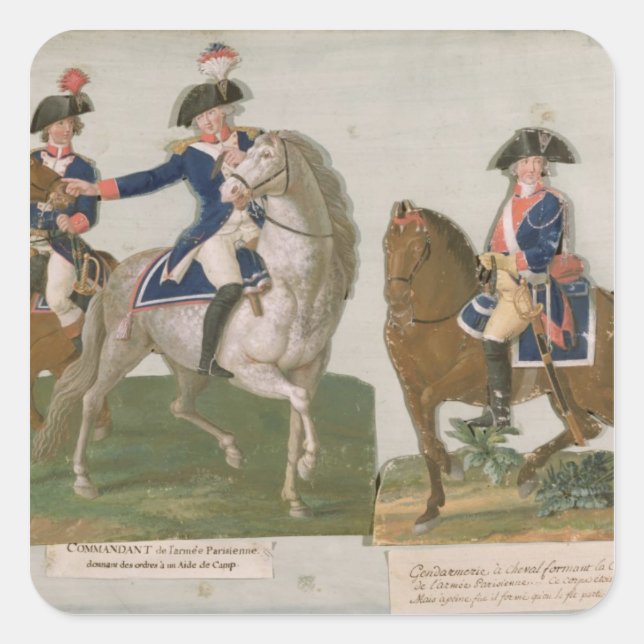 Pegatina Cuadrada Comandante del Ejército y Oficial (Anverso)