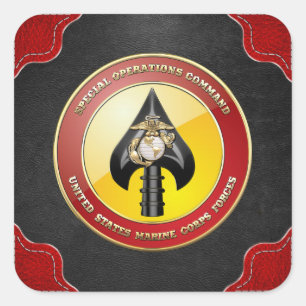 Pegatina Cuadrada Comando de Operaciones Especiales del USMC (MARSOC