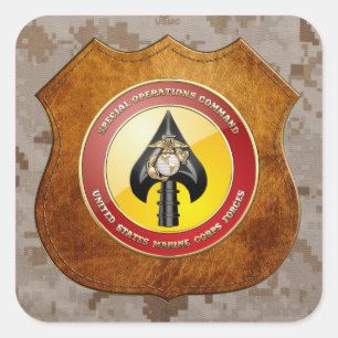 Pegatina Cuadrada Comando de Operaciones Especiales del USMC (MARSOC