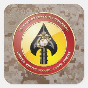 Pegatina Cuadrada Comando de Operaciones Especiales del USMC (MARSOC