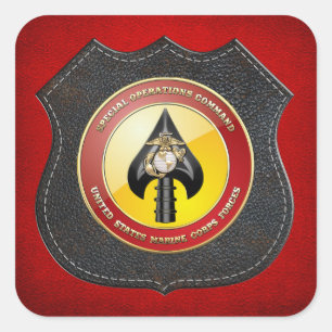 Pegatina Cuadrada Comando de Operaciones Especiales del USMC (MARSOC