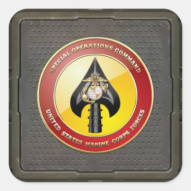 Pegatina Cuadrada Comando de Operaciones Especiales del USMC (MARSOC (Anverso)