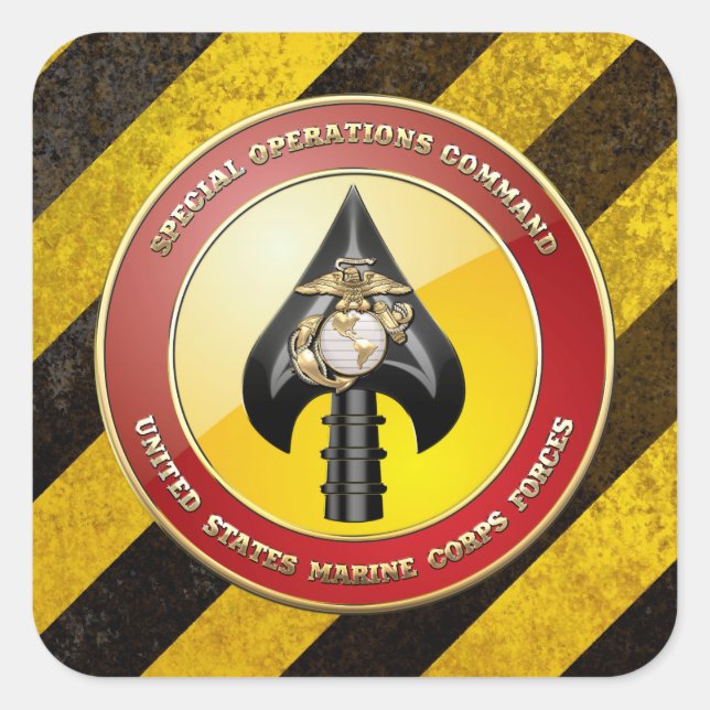 Pegatina Cuadrada Comando de Operaciones Especiales del USMC (MARSOC (Anverso)