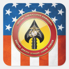 Pegatina Cuadrada Comando de Operaciones Especiales del USMC (MARSOC