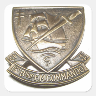 Pegatina Cuadrada Comando Kieffer - 1.o Insignia BFMC