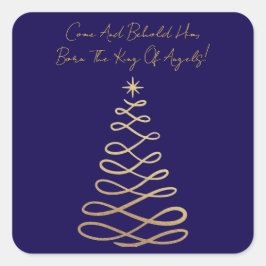 Pegatina Cuadrada Come And Behold Him | Christmas Square Stickers