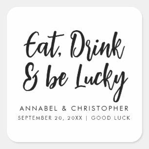 Pegatina Cuadrada come bebe fichas de casino de lotería billete