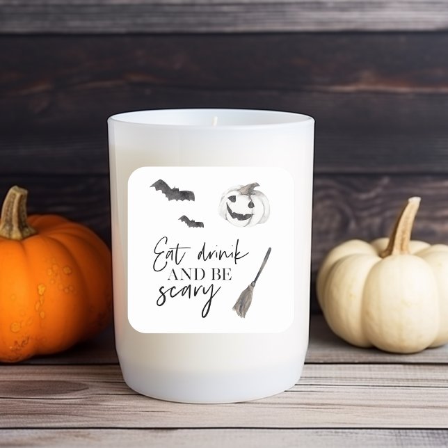 Pegatina Cuadrada Come Bebida Y Da Miedo | Feliz Halloween (Subido por el creador)
