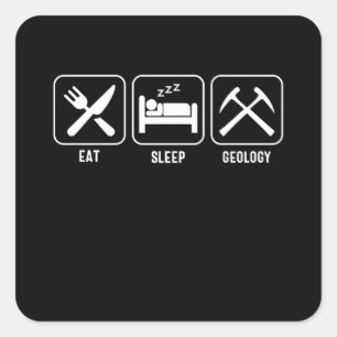Pegatina Cuadrada Come. Duerme. Geología