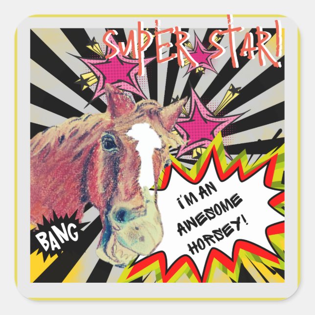 Pegatina Cuadrada Comedia de sonrisas descuidadas (Anverso)