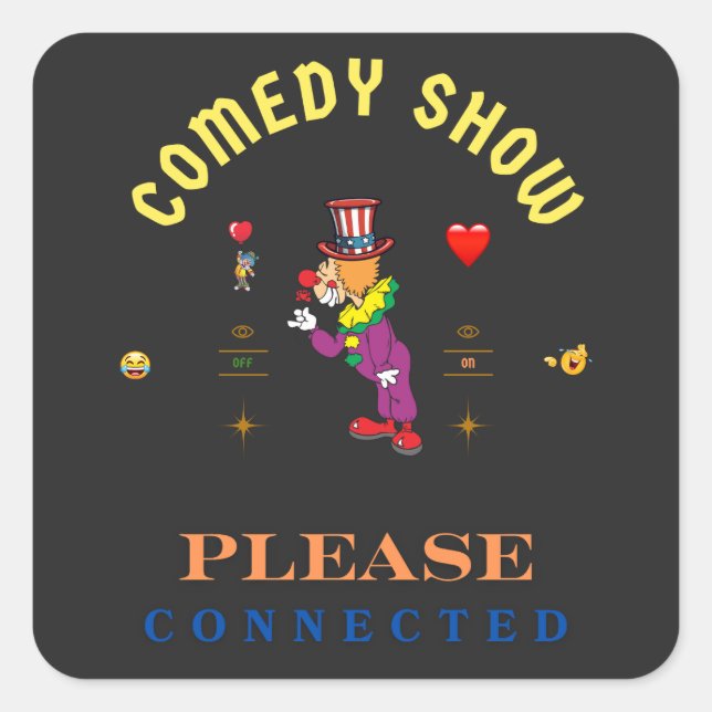 PEGATINA CUADRADA COMEDY SHOW (Anverso)