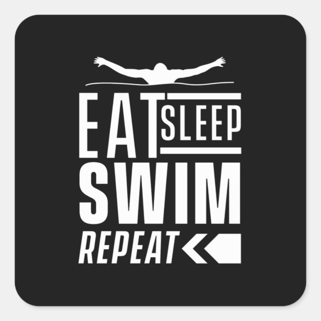 Pegatina Cuadrada Comer Sleep Swift Repetir (Anverso)