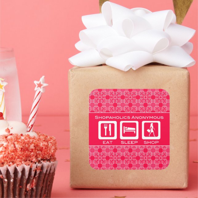 Pegatina Cuadrada Comer tienda de sueño (Fiesta)