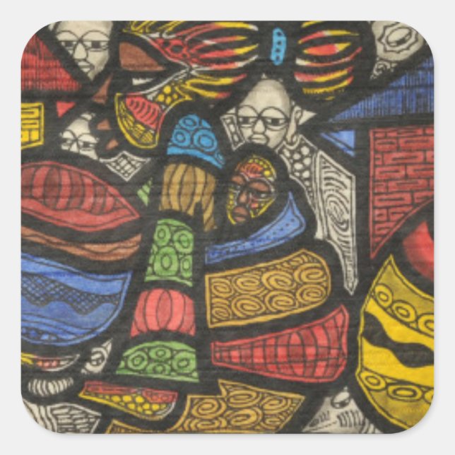 Pegatina Cuadrada Comercio (Anverso)