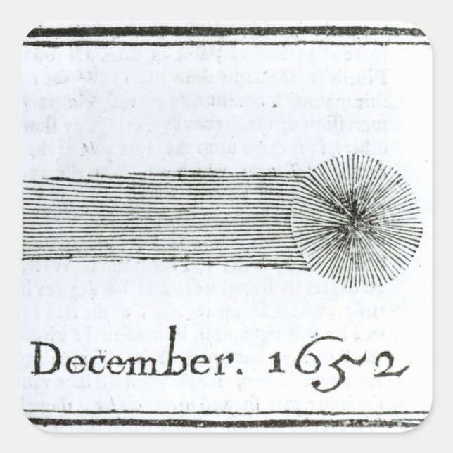 Pegatina Cuadrada Cometa de Charles, diciembre de 1652 (Anverso)