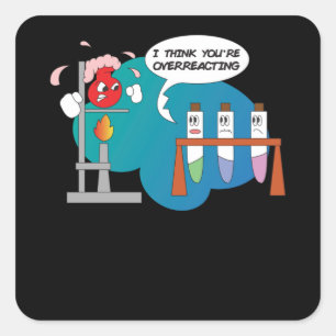 Pegatina Cuadrada Cómico gracioso reacción química
