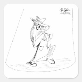 Pegatina Cuadrada Cómics de Erica Crooks - hombre villano furtivo