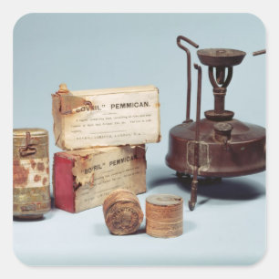 Pegatina Cuadrada Comida adquirida la expedición antártica de Scot