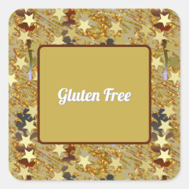 Pegatina Cuadrada Comida Especial para Fiesta Glamurosa Sin Gluten