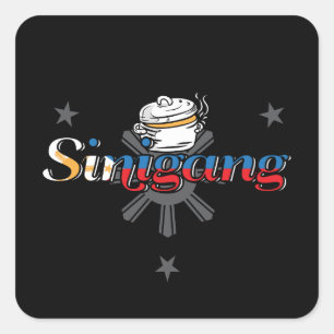 Pegatina Cuadrada Comida filipina de Filipinas en Singapur